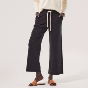 Pact Black Wide Leg Pants with Drawstring Waist